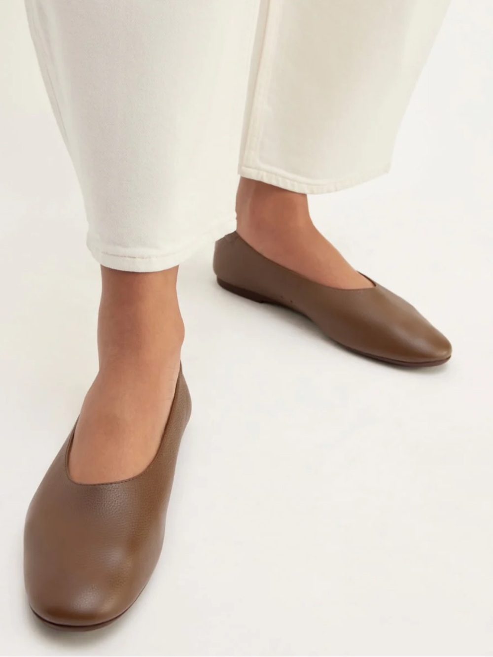Everlane Brown Leather Ballet Flats - Picture 1 of 10